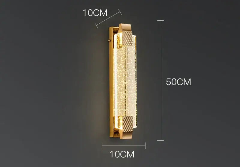 Gold Rectangular Crystal Lamp