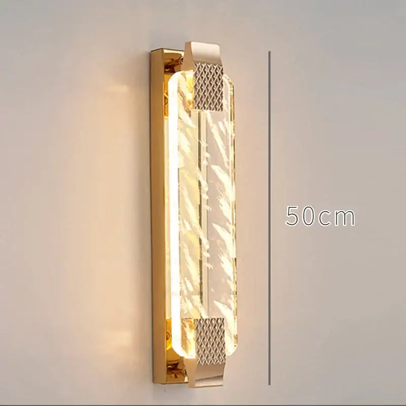 Gold Rectangular Wall Lamp 60x10cm 3-Color