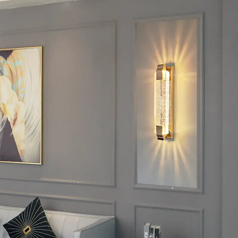 Gold Rectangular Wall Lamp 60x10cm 3-Color