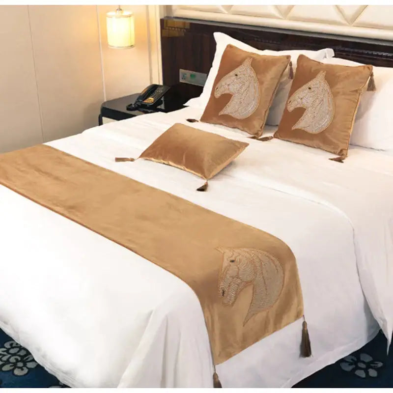 Gold Rhinestone Square Pillow