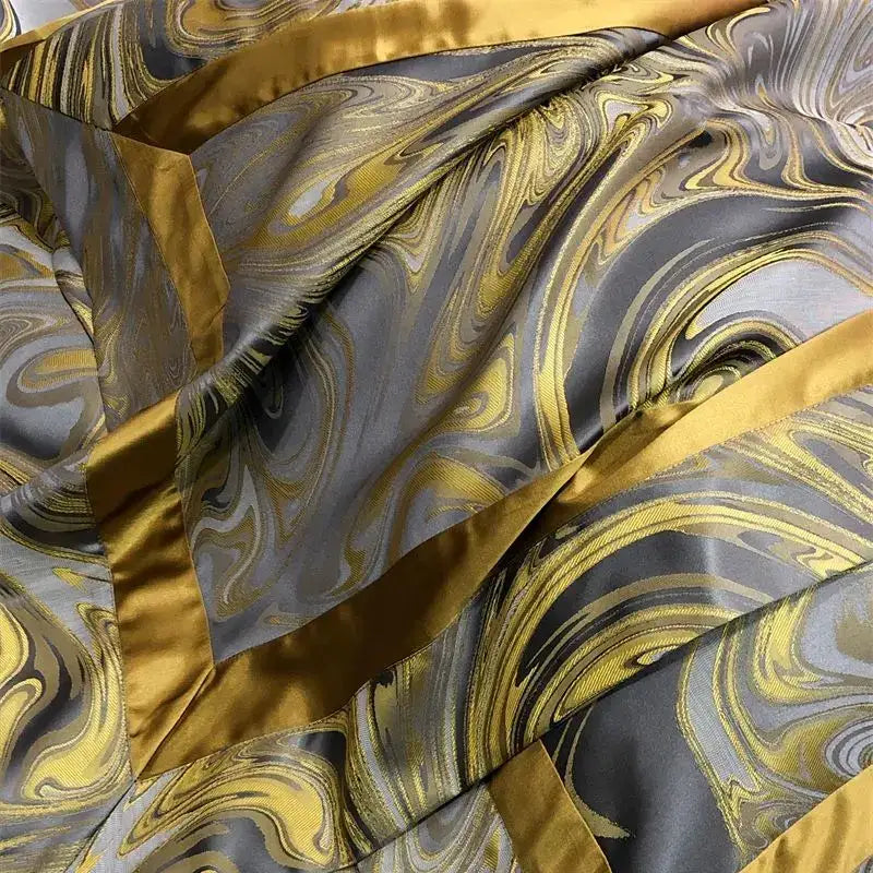 Gold Silver Satin Bedding