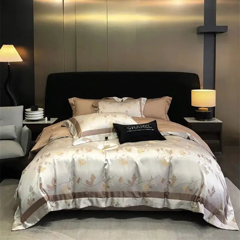 Gold Silver Satin Bedding