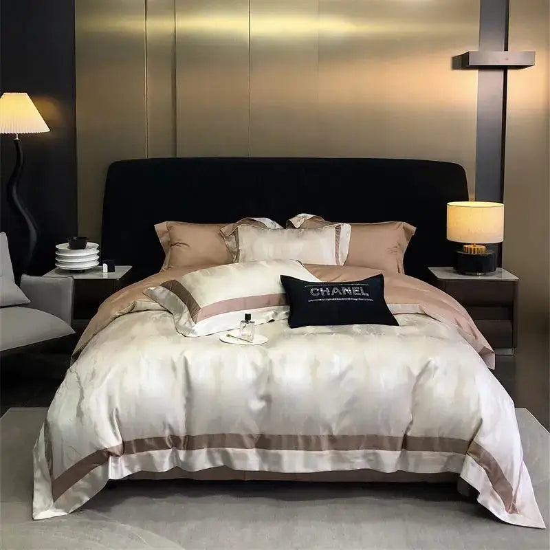 Gold Silver Satin Bedding