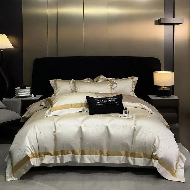 Gold Silver Satin Bedding