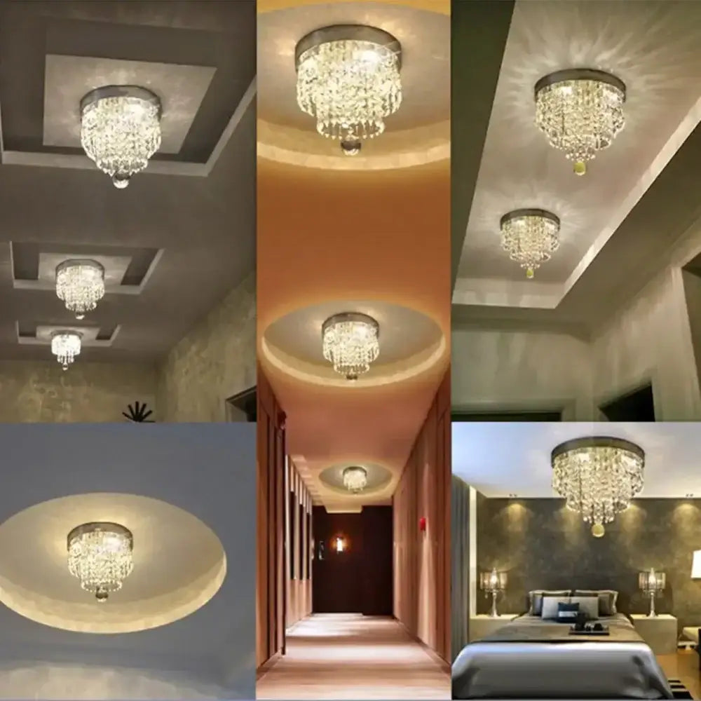 Gold Crystal LED 80cm Stainless Steel Chandelier