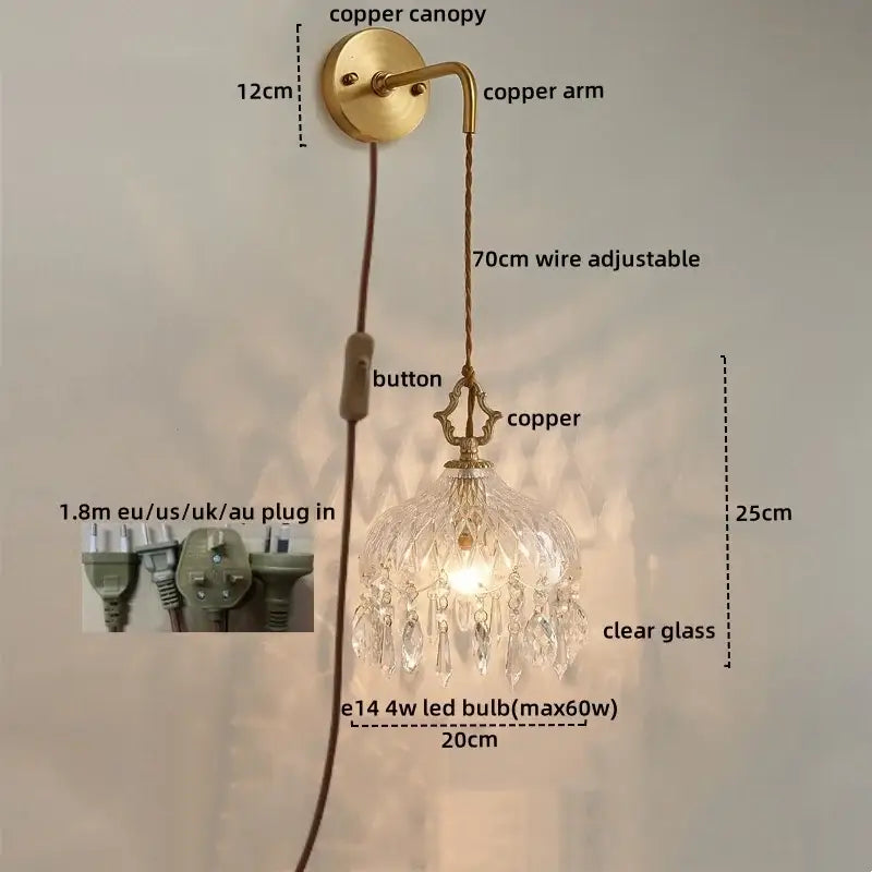 Gold Crystal French Wall Sconce