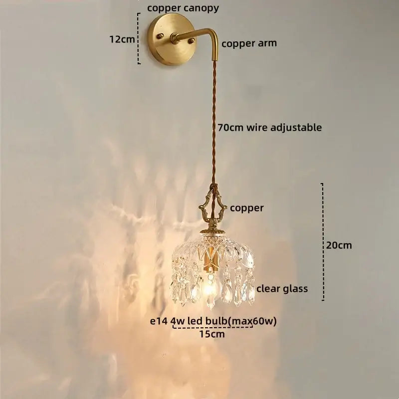 Gold Crystal French Wall Sconce