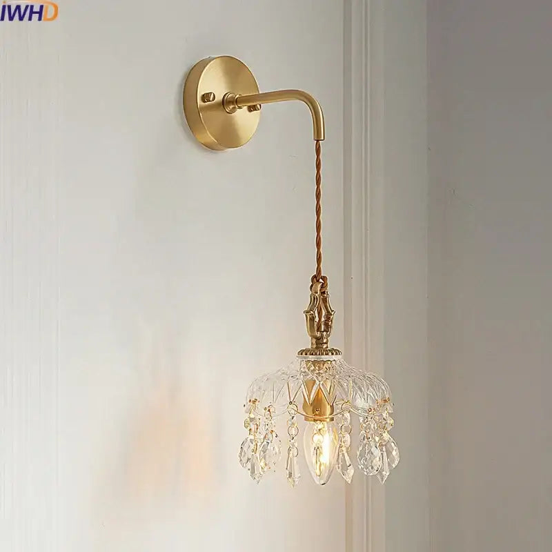 Gold Crystal French Wall Sconce