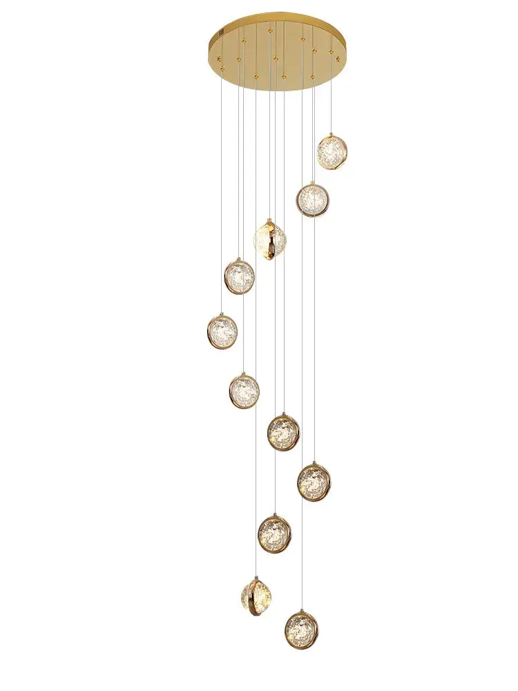 Crystal Ball LED Stair Chandelier