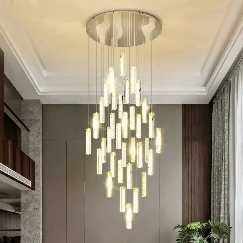 Golden Crystal LED Chandelier