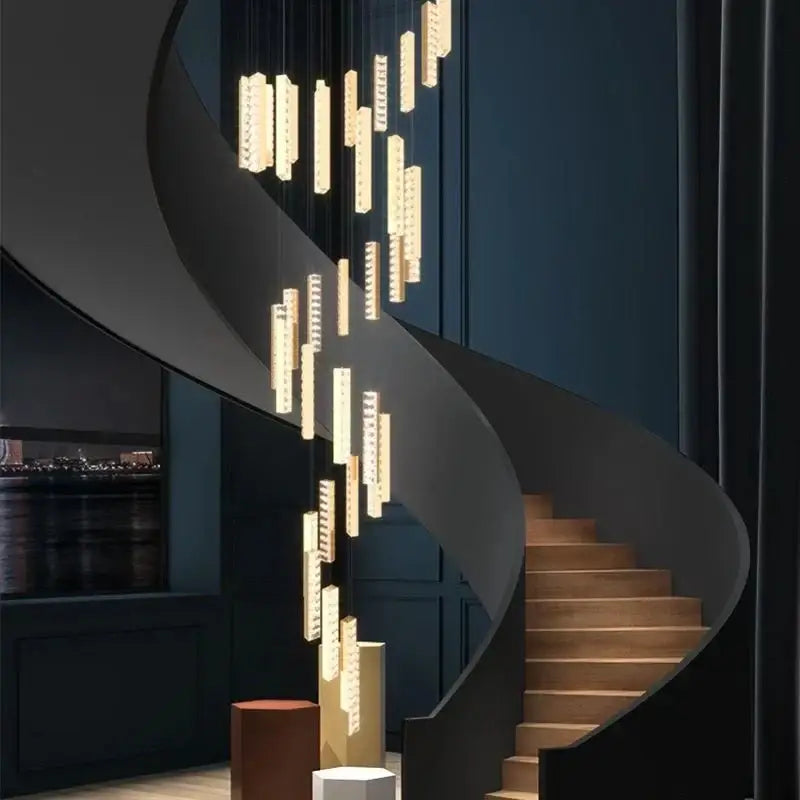 Golden Crystal LED Chandelier