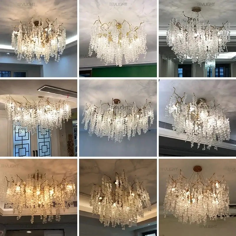 Golden Crystal Grapes Chandelier