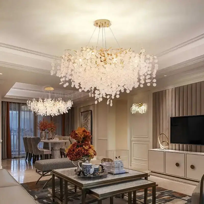 Golden Crystal Grapes Chandelier