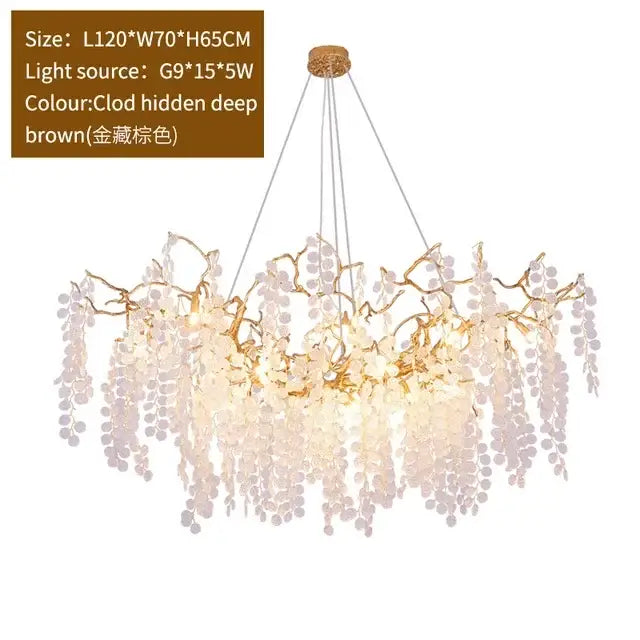 Golden Crystal Grapes Chandelier