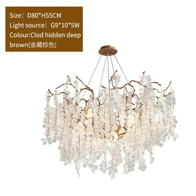 Golden Crystal Grapes Chandelier