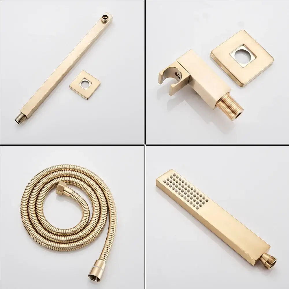 Golden Hammered Shower Faucet