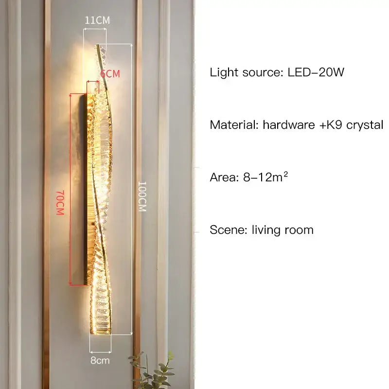 Crystal LED 100cm Wall Sconce