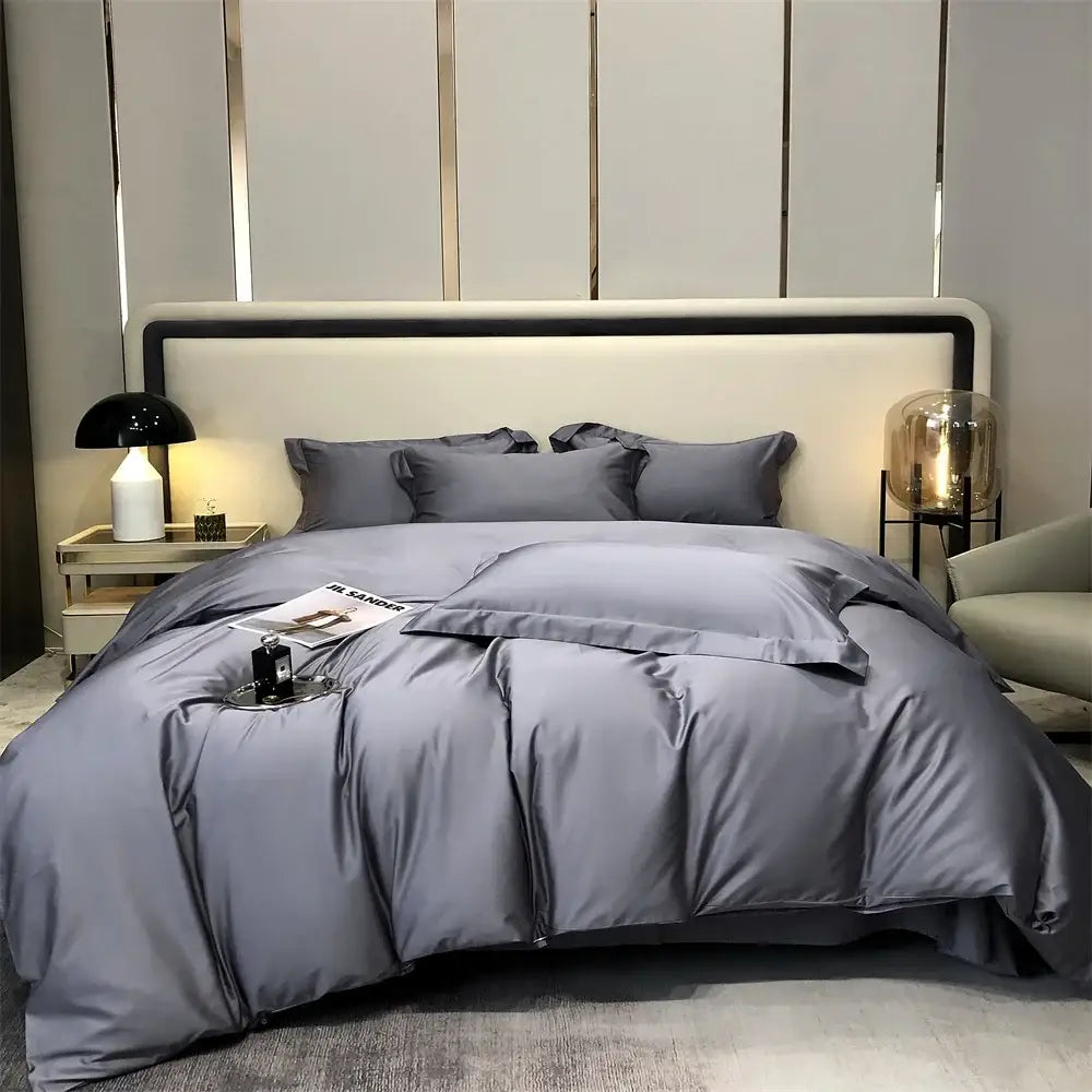 Gray Egyptian Cotton Bedding Set King Size