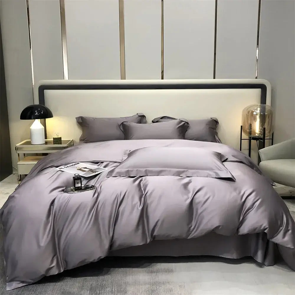 Gray Egyptian Cotton Bedding Set King Size
