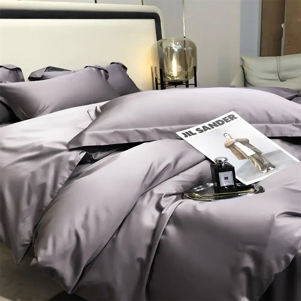 Gray Egyptian Cotton Bedding Set King Size