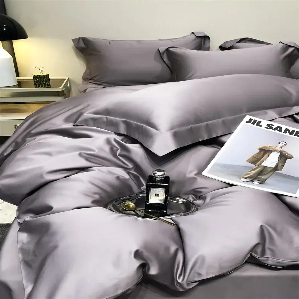 Gray Egyptian Cotton Bedding Set King Size