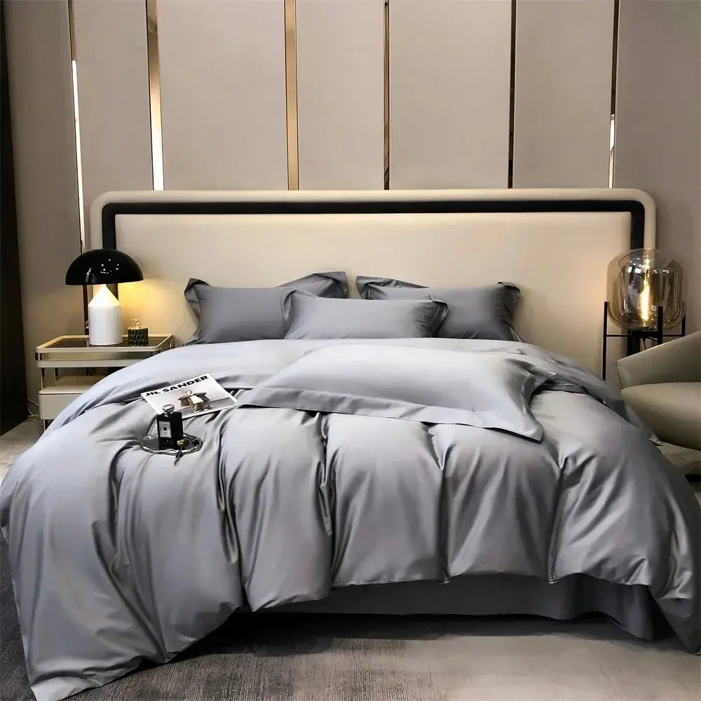Gray Egyptian Cotton Bedding Set King Size