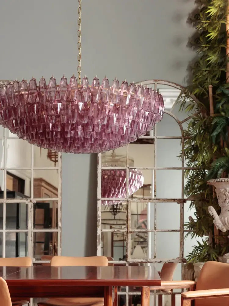 Gray Crystal Glass Chandelier