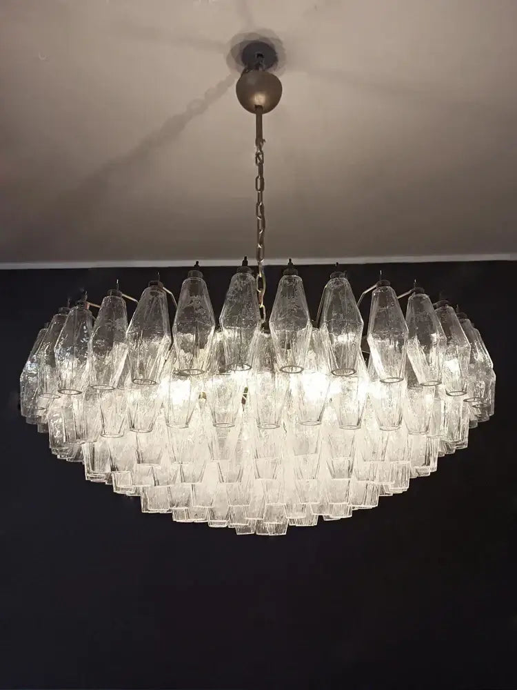 Gray Crystal Glass Chandelier