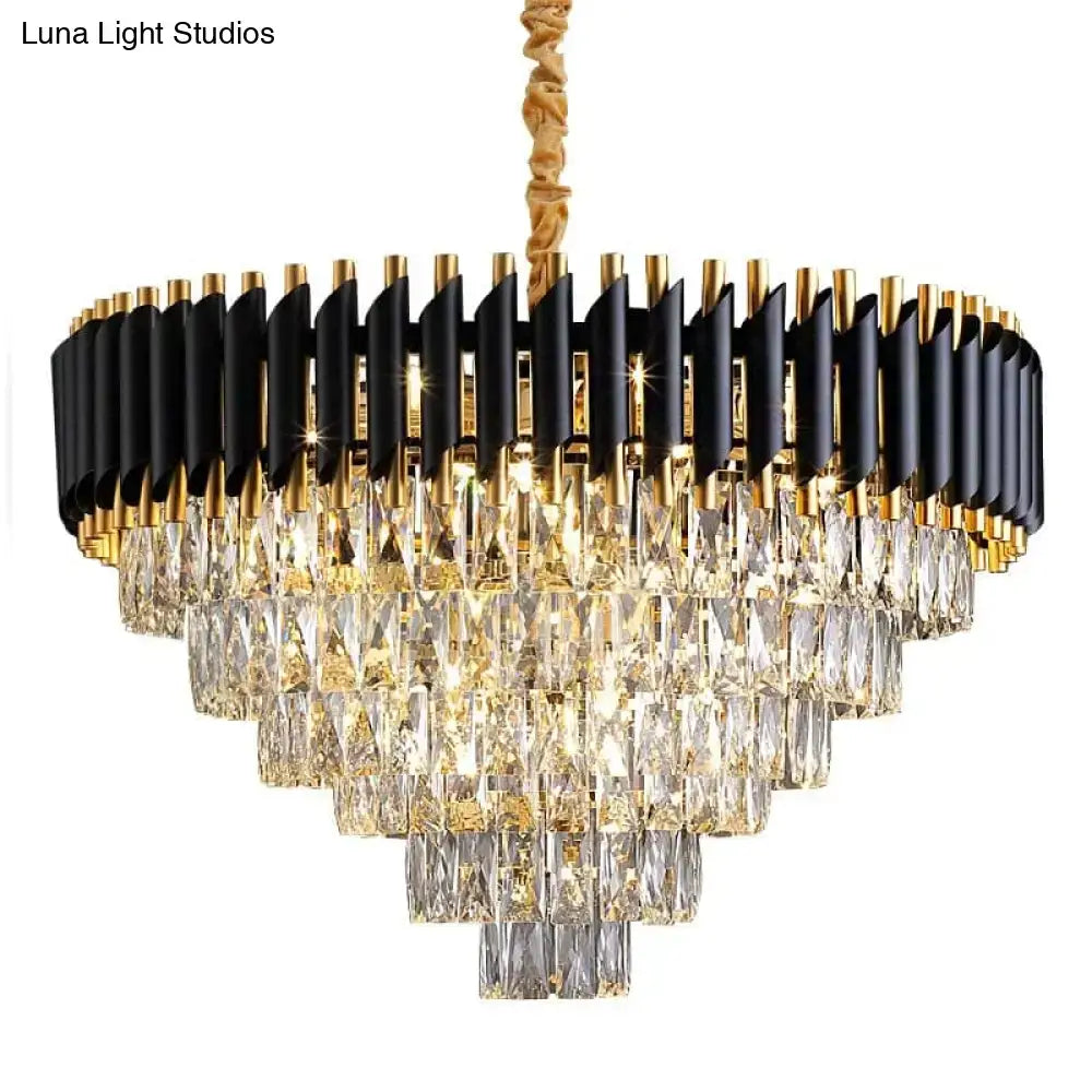 Black Crystal Tiered Chandelier