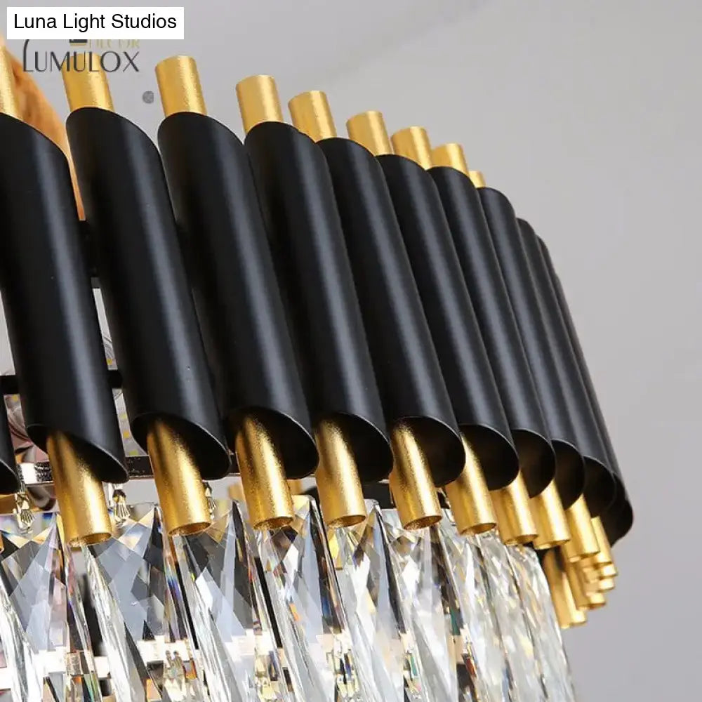 Black Crystal Tiered Chandelier