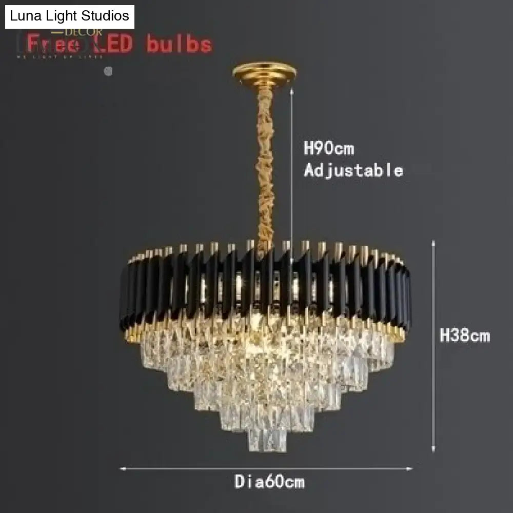 Black Crystal Tiered Chandelier