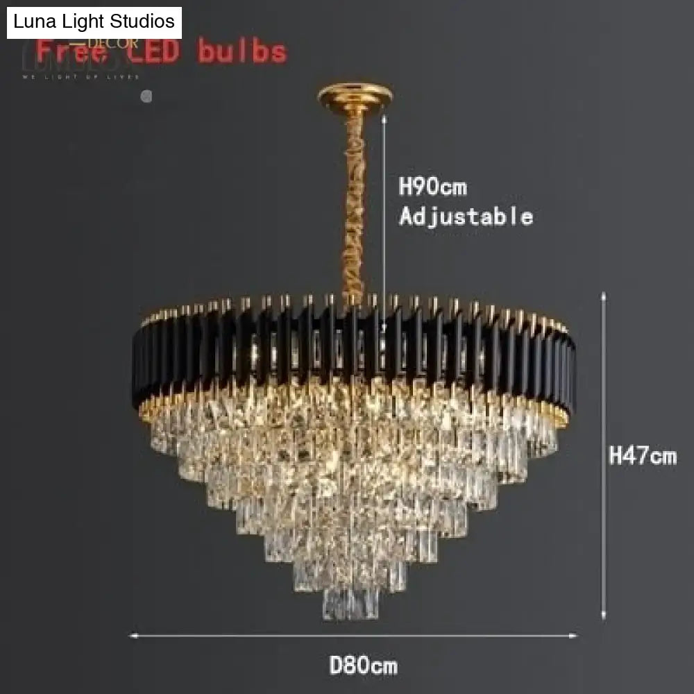Black Crystal Tiered Chandelier