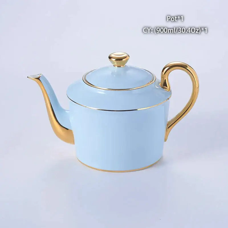 Blue Bone China Coffee Set