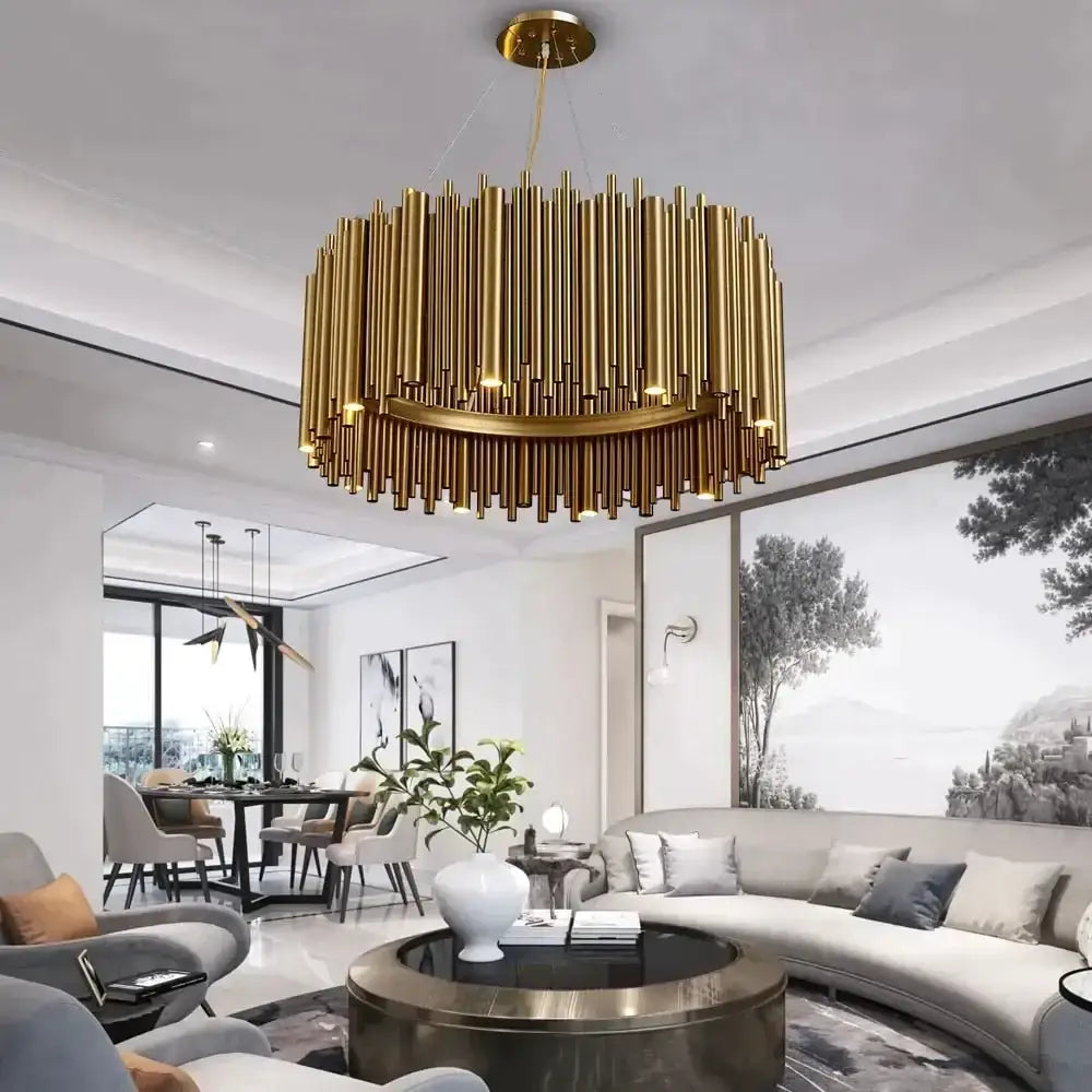 Round Gold Chandelier Pendant