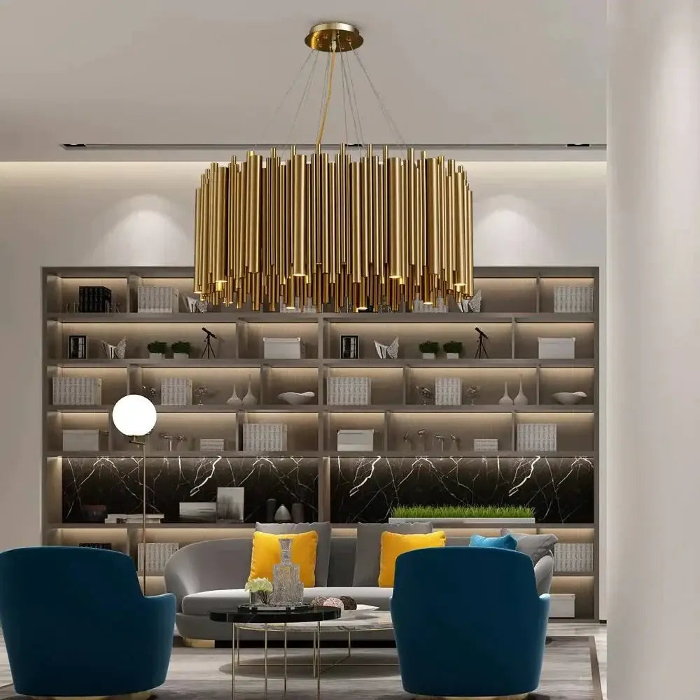 Round Gold Chandelier Pendant