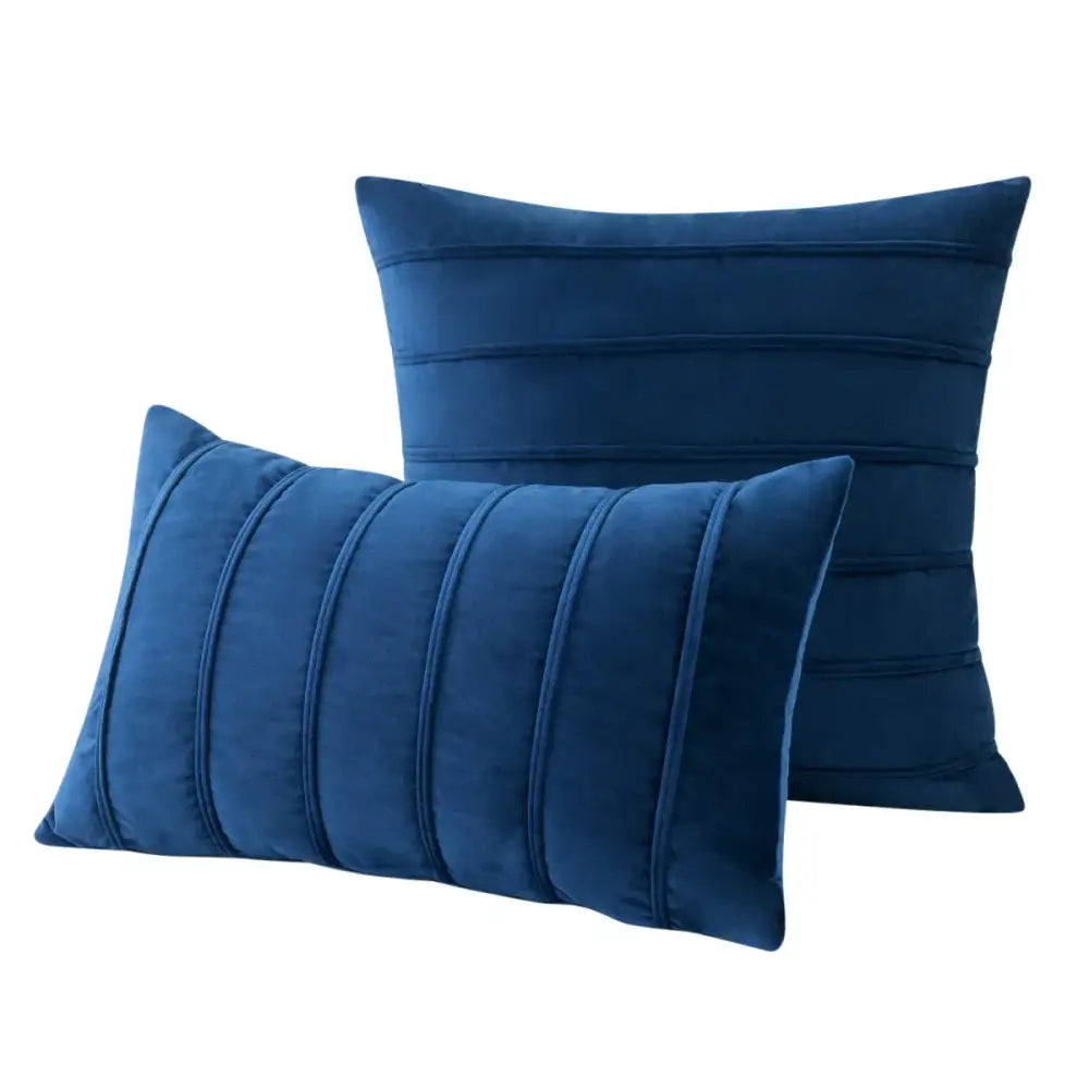 Blue Velvet Stripe Pillows