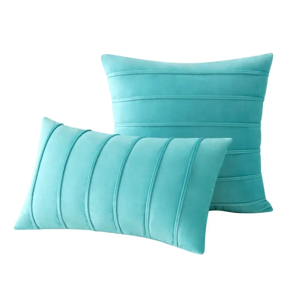 Blue Velvet Stripe Pillows