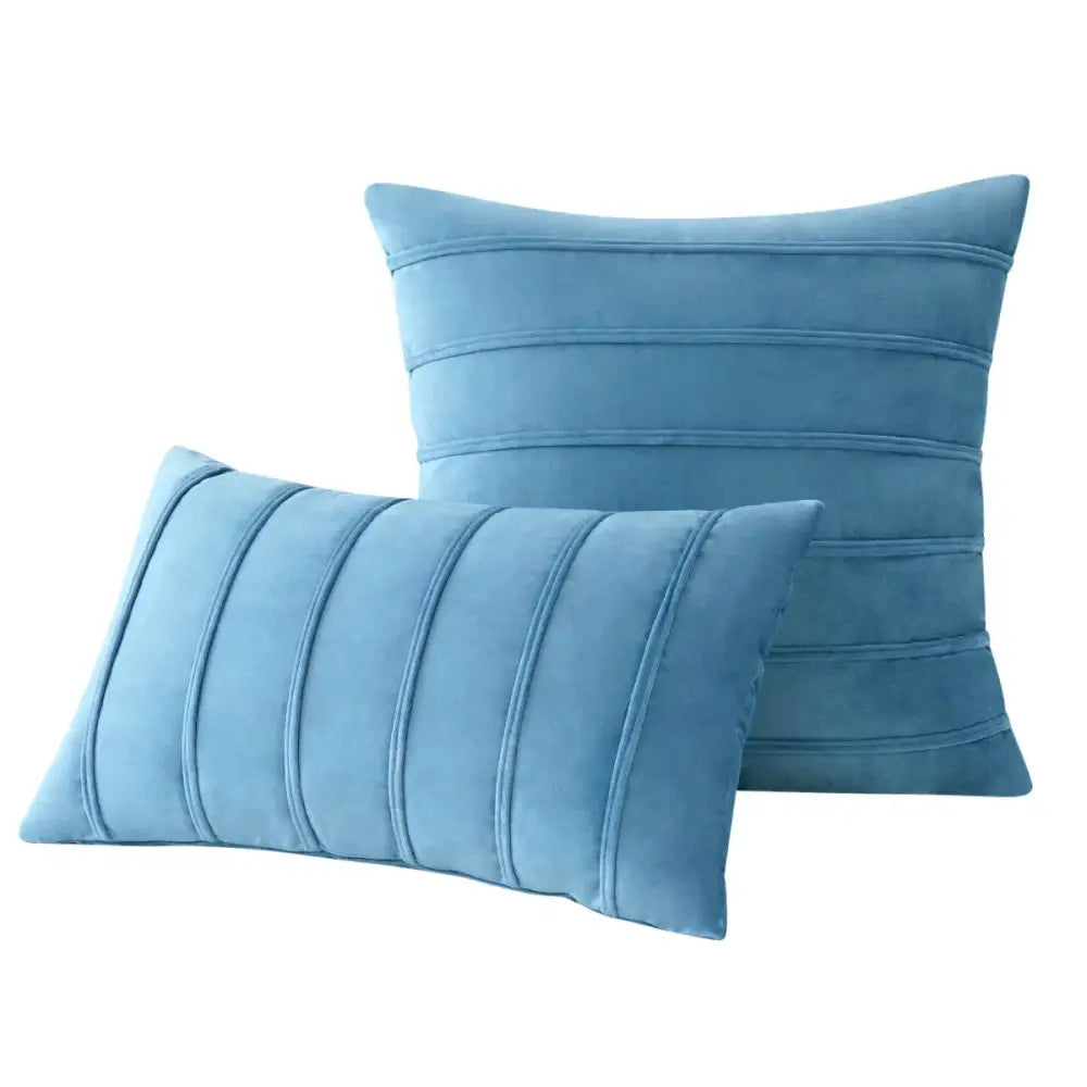 Blue Velvet Stripe Pillows