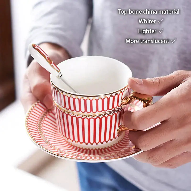 Red Gold Porcelain Coffee Set