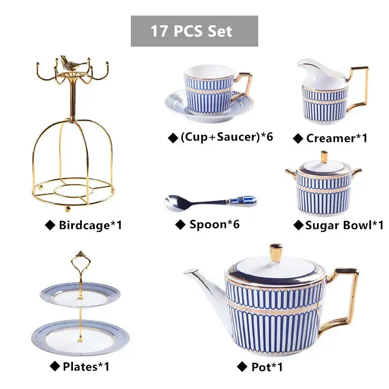 Red Gold Porcelain Coffee Set