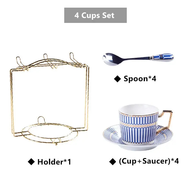 Red Gold Porcelain Coffee Set
