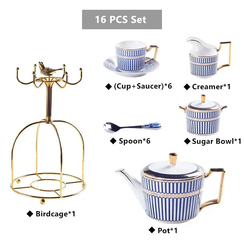 Red Gold Porcelain Coffee Set