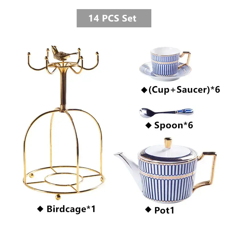 Red Gold Porcelain Coffee Set