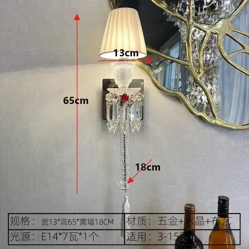 Silver Crystal Wall Lamp European Luxury Style