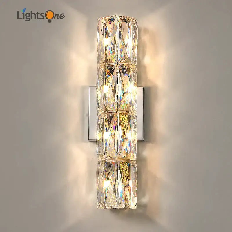 Silver Crystal Bedroom Wall Sconce