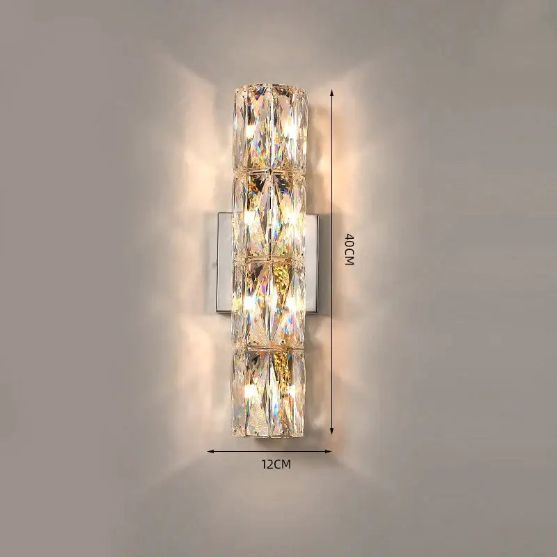 Silver Crystal Bedroom Wall Sconce