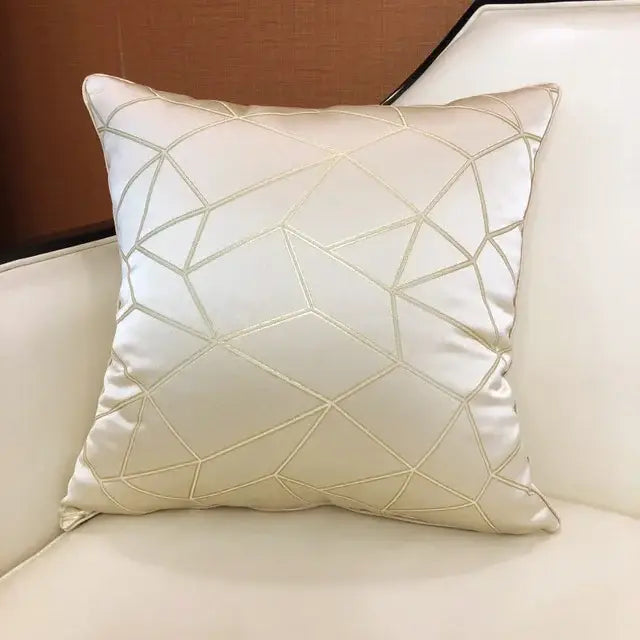 Silver Quilted Cushion Cover