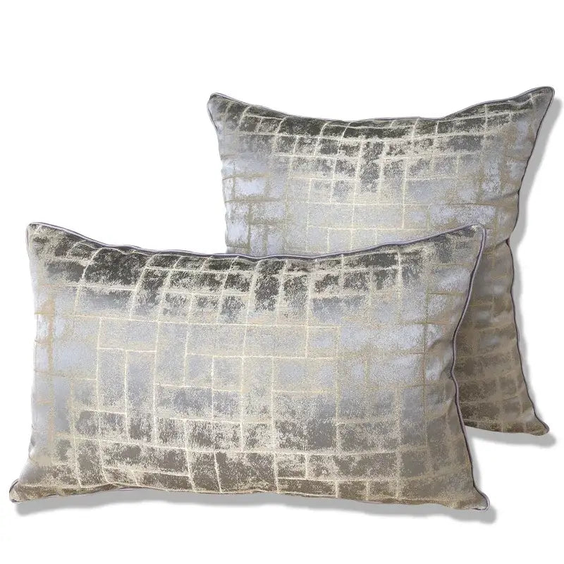 Silver Quilted Cushion Cover