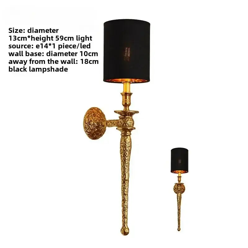 Gold Black Copper 73cm Wall Sconce