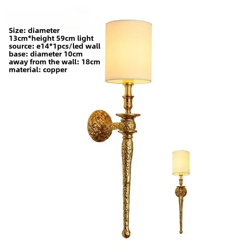 Gold Black Copper 73cm Wall Sconce